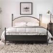 Bowery Hill Metal Queen Poster Panel Bed in Silver Gun Metal