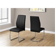 Bowery Hill Dining Chair Set Of 2 Side Kitchen Dining Room Pu Leather Look Black