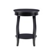 Bowery Hill Contemporary Round Wood End Table with Shelf in Black