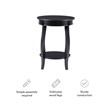 Bowery Hill Contemporary Round Wood End Table with Shelf in Black