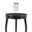 Bowery Hill Contemporary Round Wood End Table with Shelf in Black