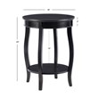 Bowery Hill Contemporary Round Wood End Table with Shelf in Black