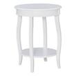 Bowery Hill Contemporary Round Wood End Table with Shelf in White