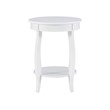 Bowery Hill Contemporary Round Wood End Table with Shelf in White