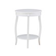 Bowery Hill Contemporary Round Wood End Table with Shelf in White