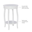 Bowery Hill Contemporary Round Wood End Table with Shelf in White