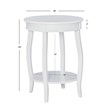Bowery Hill Contemporary Round Wood End Table with Shelf in White