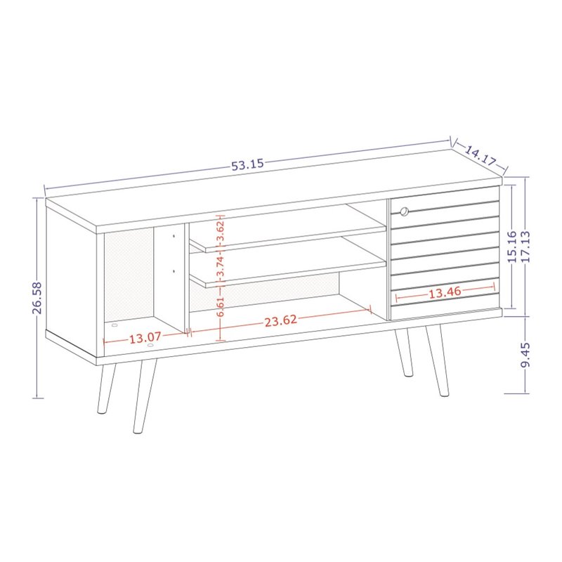 Bowery Hill Mid-Century Wood TV Stand for TVs up to 50