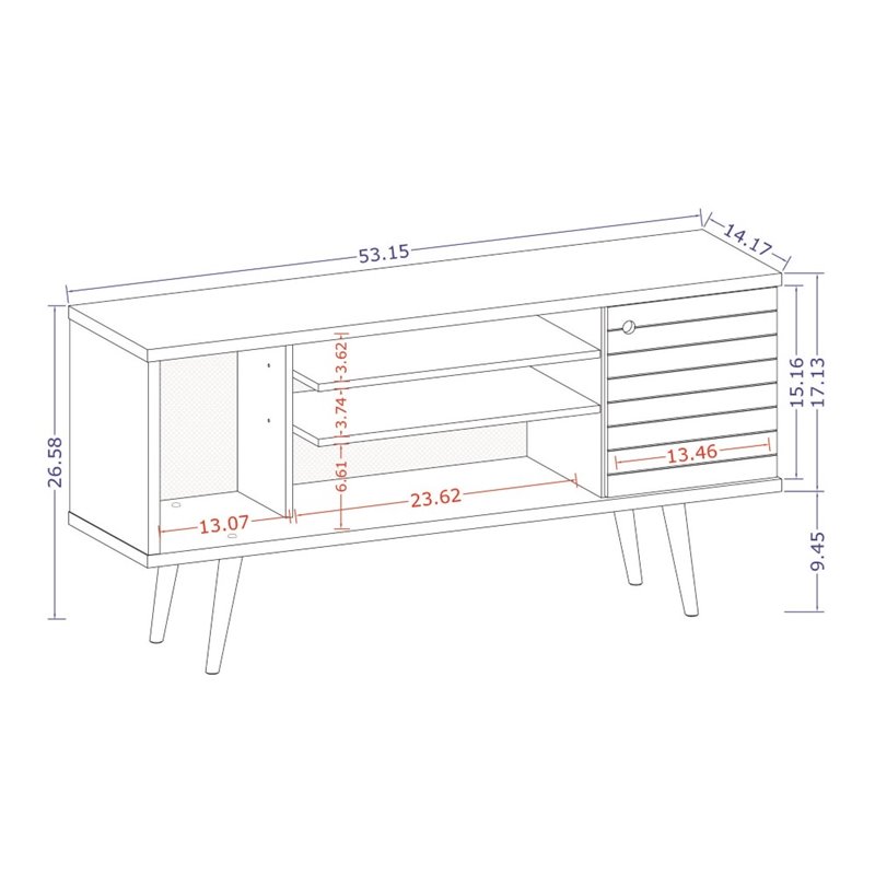 Bowery Hill Mid-Century Wood TV Stand for TVs up to 50