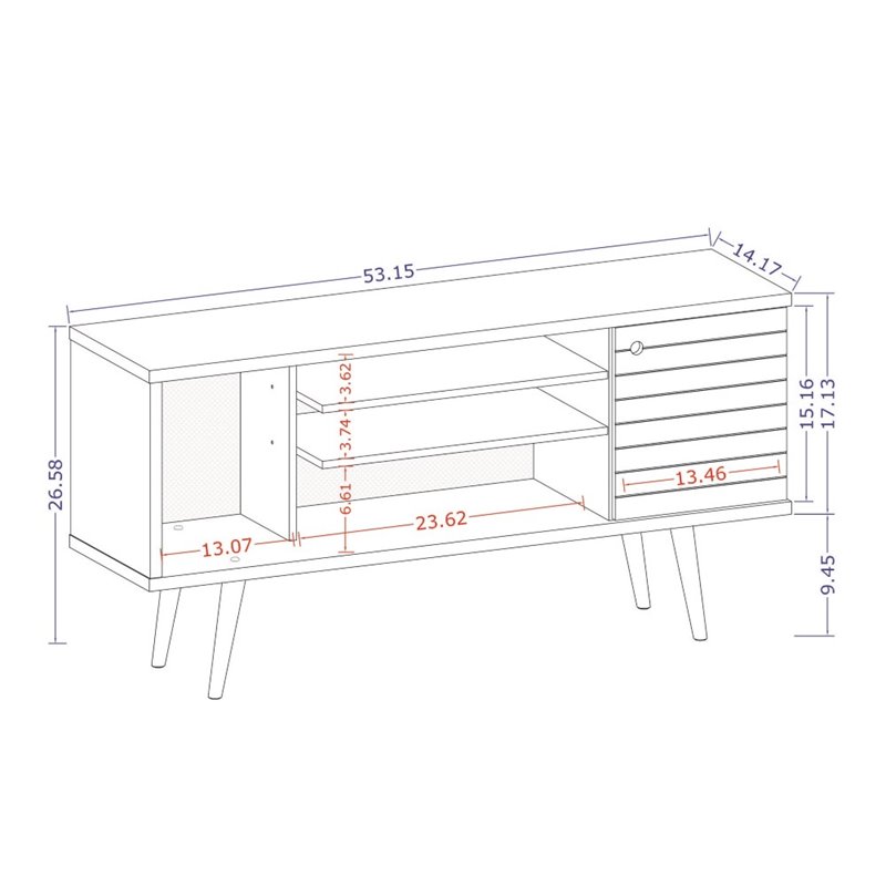 Bowery Hill Mid-Century Wood TV Stand for TVs up to 50
