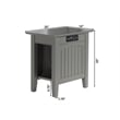 Bowery Hill Solid Wood Chair Side Table with Device Charger in Gray