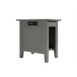 Bowery Hill Solid Wood Chair Side Table with Device Charger in Gray