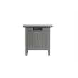 Bowery Hill Solid Wood Chair Side Table with Device Charger in Gray