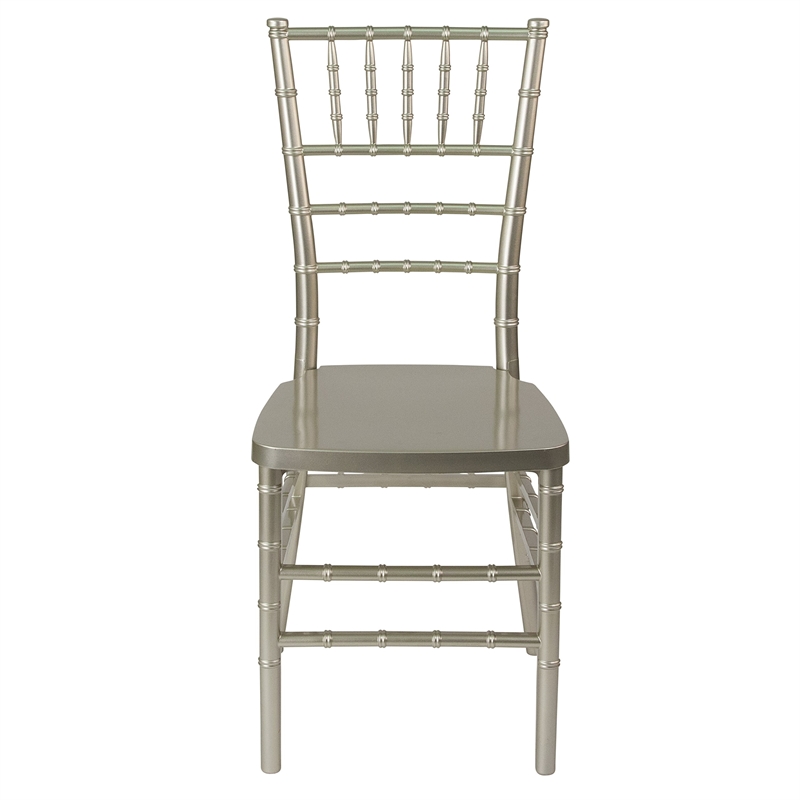 Bowery Hill Contemporary Premium Resin Stacking Chair in Champagne