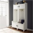 Bowery Hill Contemporary Wood Hall Tree in Distressed White (Set of 2)