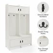 Bowery Hill Contemporary Wood Hall Tree in Distressed White (Set of 2)