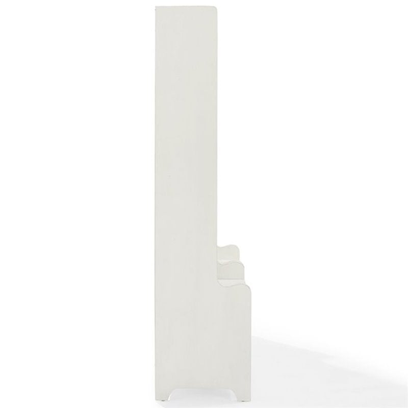 Bowery Hill Contemporary Wood Hall Tree in Distressed White (Set of 2)