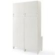 Bowery Hill Contemporary Wood Hall Tree in Distressed White (Set of 2)