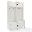 Bowery Hill Contemporary Wood Hall Tree in Distressed White (Set of 2)