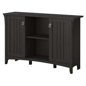 Bowery Hill Accent Storage Cabinet with Doors in Vintage Black - Engineered Wood