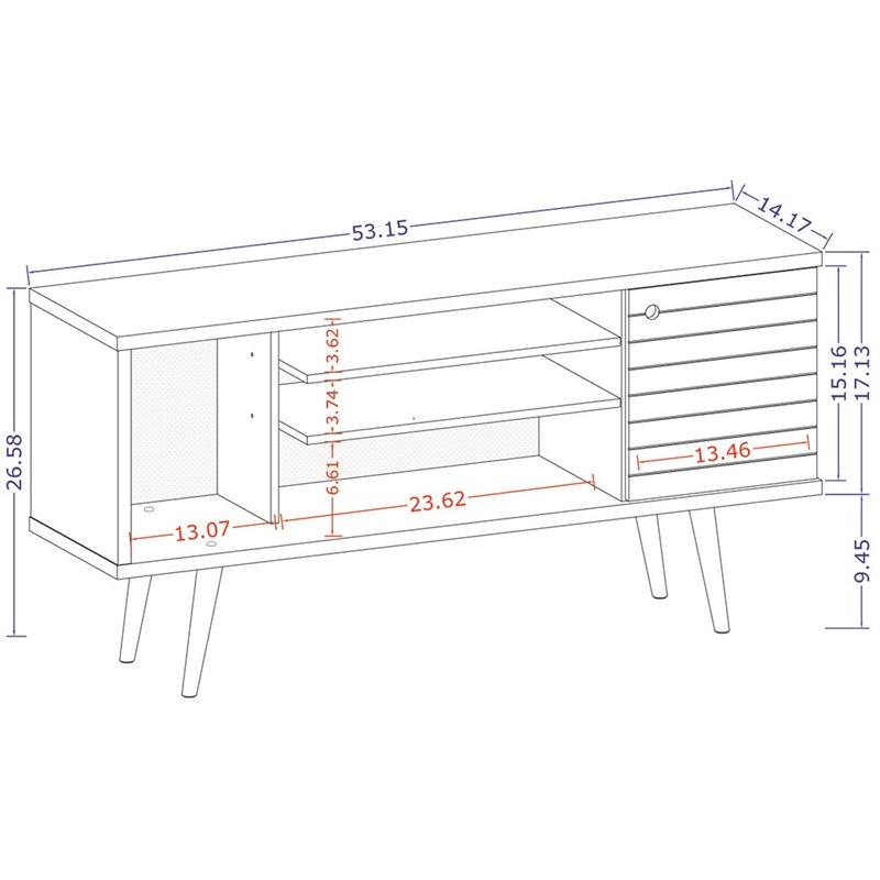 Bowery Hill Mid-Century Wood TV Stand for TVs up to 50