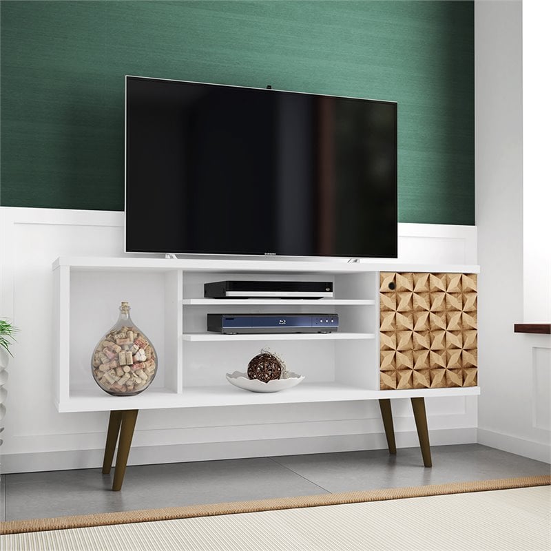 Bowery Hill Mid-Century Solid Wood TV Stand for TVs up to 50