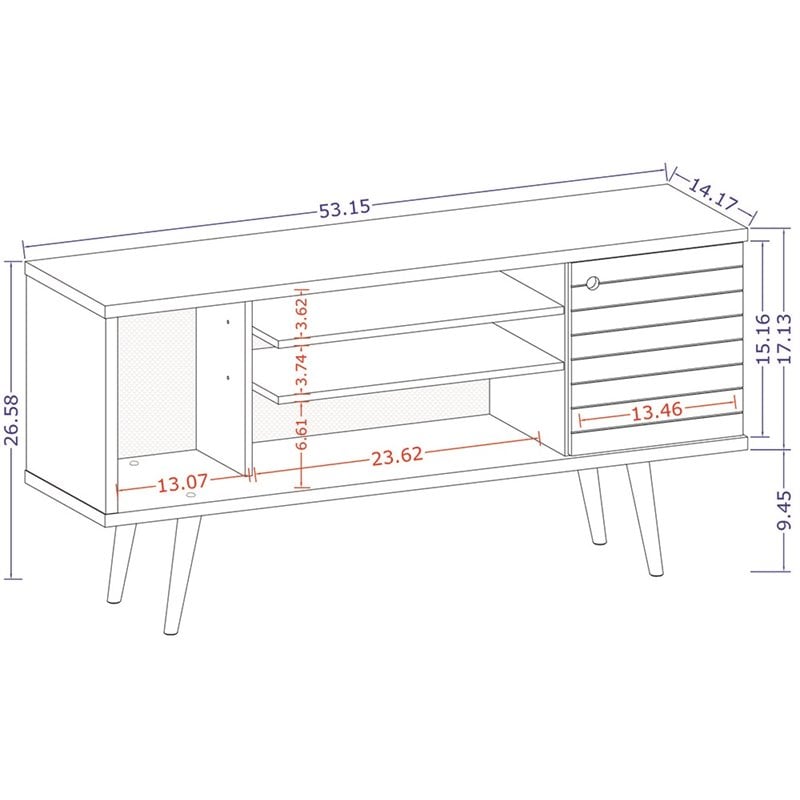 Bowery Hill Mid-Century Solid Wood TV Stand for TVs up to 50