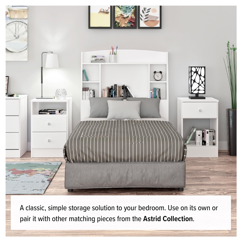 Bowery Hill Contemporary 6 Drawer Tall Chest in White Finish