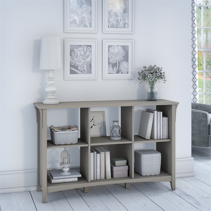 Bowery Hill Mission Wood 6 Cube Organizer in Cape Cod Gray Finish