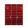 Bowery Hill Contemporary Full over Full Bunk Bed in Red Finish