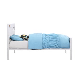 Bowery Hill Contemporary Full Panel Kids Bed in White Finish