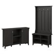 Bowery Hill Hall Tree with Shoe Bench and Accent Chest in Black