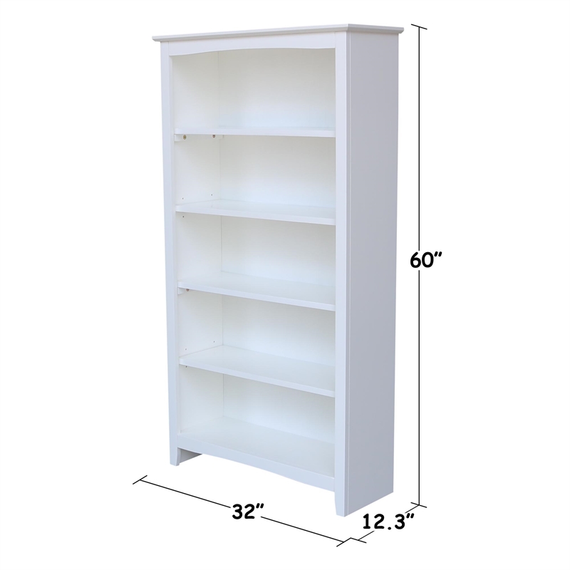 Bowery Hill Shaker Solid Parawood Bookcase - 60