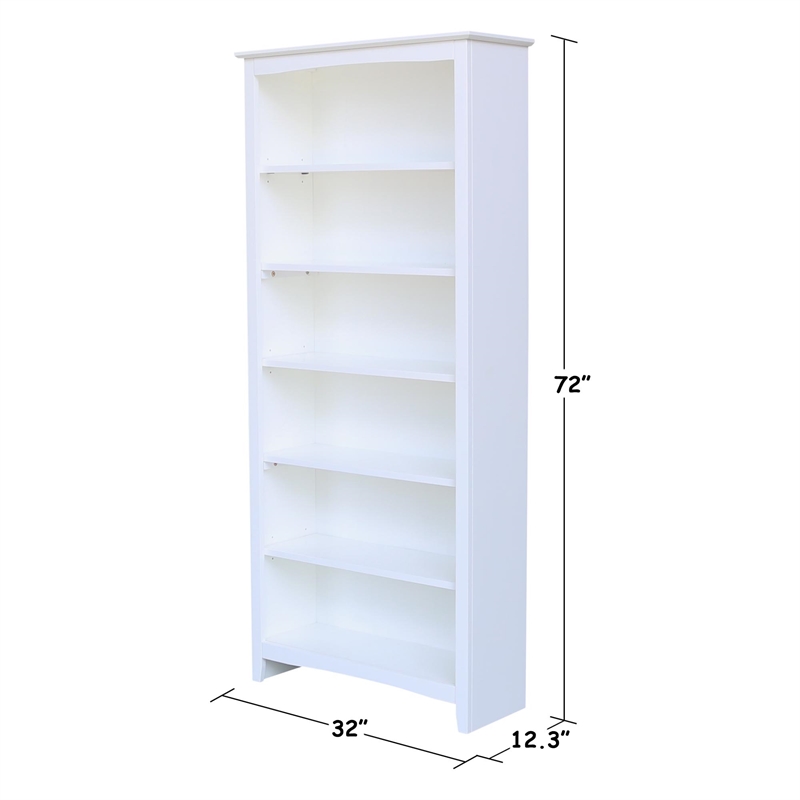 Bowery Hill Shaker Solid Parawood  Bookcase - 72