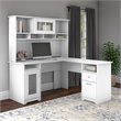 Bowery Hill Traditional 60W L Shaped Computer Desk with Hutch in White