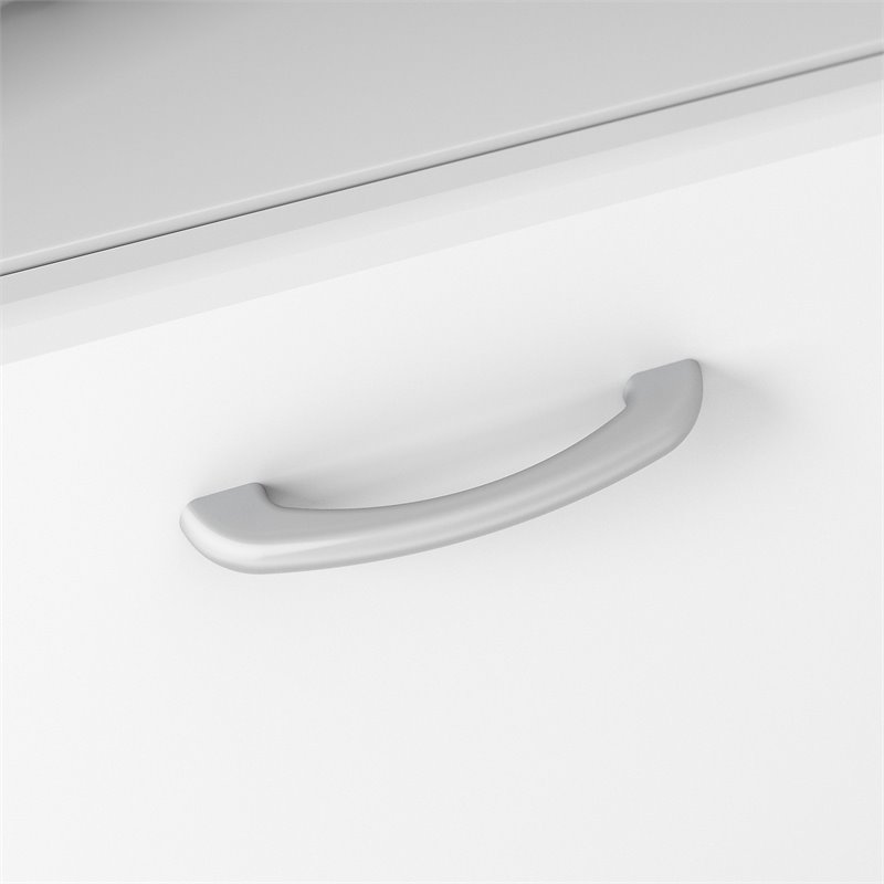 Bowery Hill Traditional 60W L Shaped Computer Desk with Hutch in White