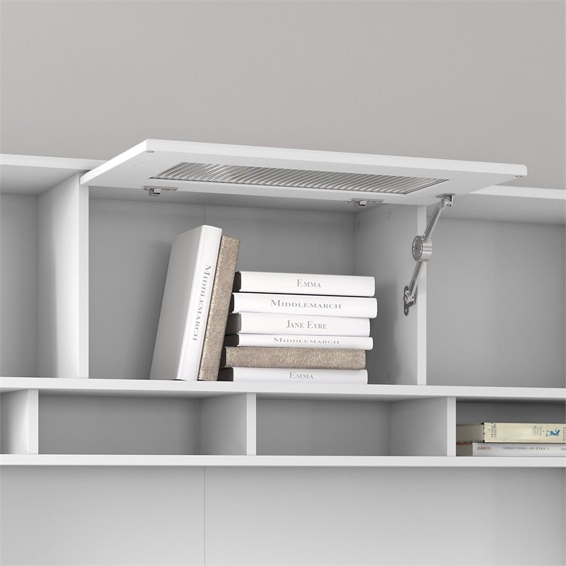 Bowery Hill Traditional 60W L Shaped Computer Desk with Hutch in White