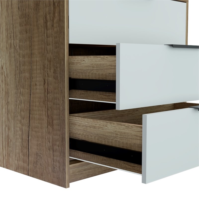Bowery Hill 3 Drawer Dresser Engineered Wood Dressers in Multi-color