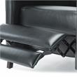 Bowery Hill Mid-Century Black Faux Leather Manual Push Back Recliner