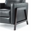 Bowery Hill Mid-Century Black Faux Leather Manual Push Back Recliner