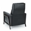 Bowery Hill Mid-Century Black Faux Leather Manual Push Back Recliner