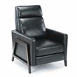 Bowery Hill Mid-Century Black Faux Leather Manual Push Back Recliner