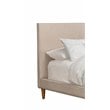 Bowery Hill Mid-Century Fabric Queen Upholstered Platform Bed in Light Gray