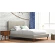 Bowery Hill Mid-Century Fabric Queen Upholstered Platform Bed in Light Gray