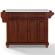 Bowery Hill Transitional Wood Granite Top Kitchen Island in Mahogany