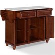 Bowery Hill Transitional Wood Granite Top Kitchen Island in Mahogany