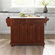 Bowery Hill Transitional Wood Granite Top Kitchen Island in Mahogany