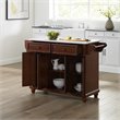 Bowery Hill Transitional Wood Granite Top Kitchen Island in Mahogany