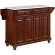 Bowery Hill Transitional Wood Granite Top Kitchen Island in Mahogany