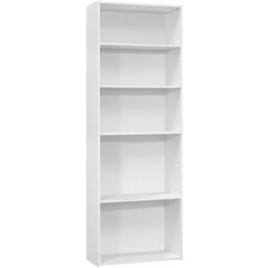 Bowery Hill Bookshelf Bookcase 6 Tier 72&quotH Office Bedroom Laminate White